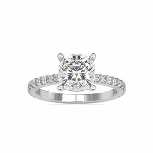 50-Pointer Solitaire Platinum Diamond Shank Engagement Ring JL PT 0052-A