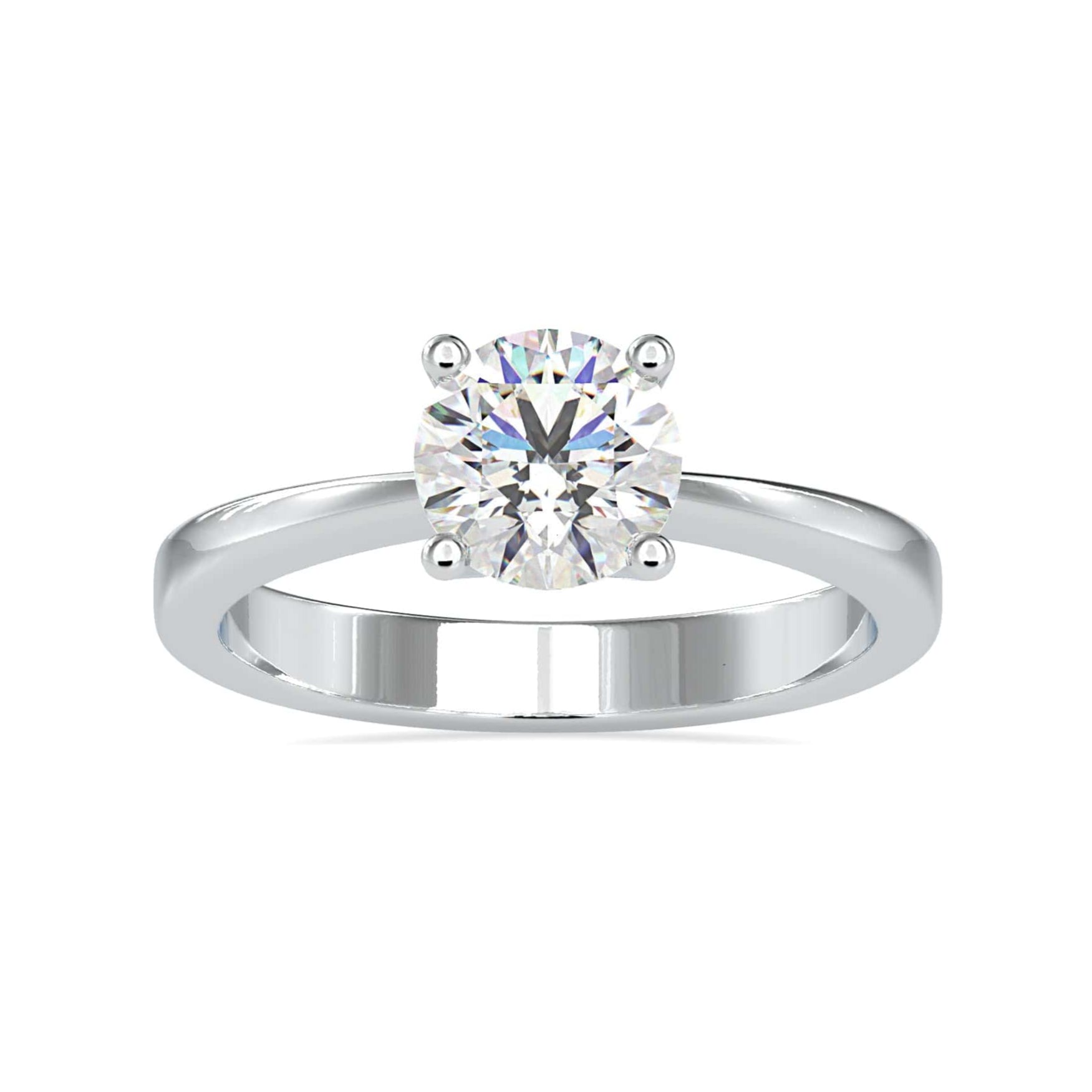30-Pointer Solitaire Platinum Engagement Ring JL PT 0142