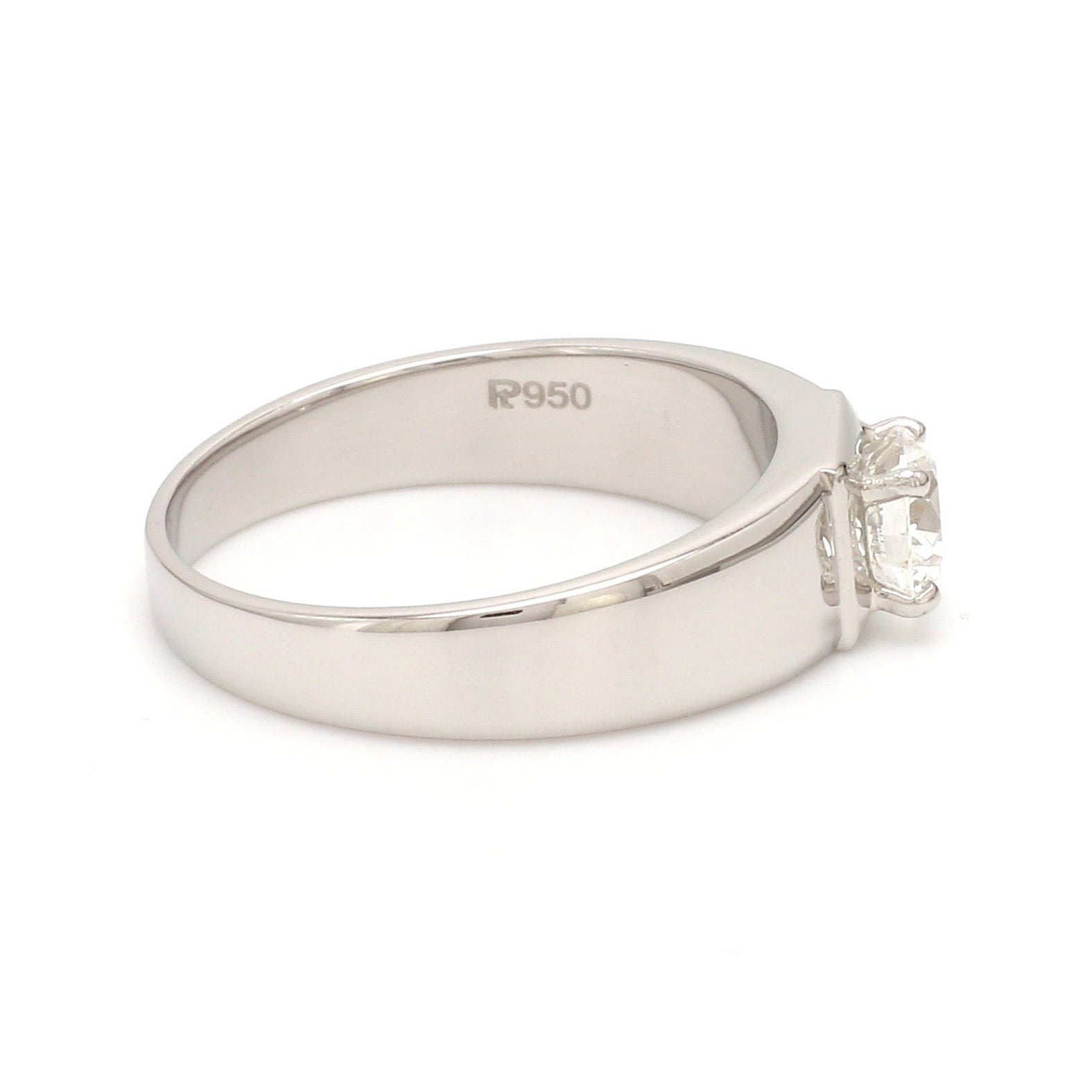 2-Carat Lab Grown Solitaire Platinum Engagement Ring for Men JL PT LG 1237-B