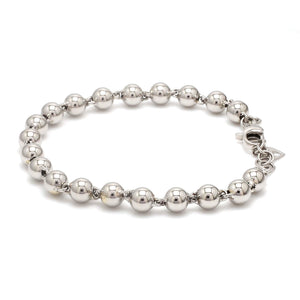 5mm Diamond Cut Balls Platinum Bracelet for Women JL PTB 1185