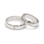 Load image into Gallery viewer, 6mm Single Diamond Platinum Love Bands JL PT 630
