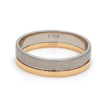 Load image into Gallery viewer, 6mm Platinum Ring with 2mm Gold Line for Men JL PT 518
