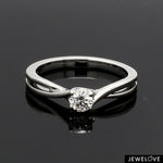 Load image into Gallery viewer, 50-Pointer 4 Prong Platinum Solitaire Ring with a Twist JL PT 676-B
