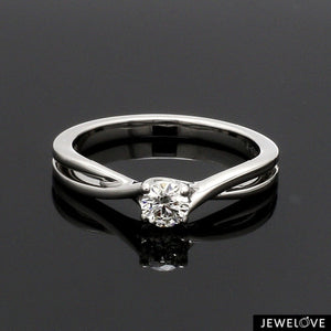 50-Pointer 4 Prong Platinum Solitaire Ring with a Twist JL PT 676-B