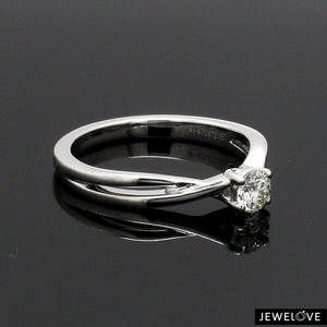 50-Pointer 4 Prong Platinum Solitaire Ring with a Twist JL PT 676-B