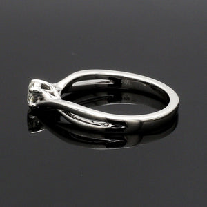 50-Pointer 4 Prong Platinum Solitaire Ring with a Twist JL PT 676-B