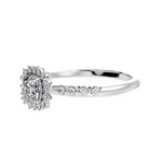 Load image into Gallery viewer, 50-Pointer Cushion Cut Solitaire Halo Diamond Shank Platinum Ring JL PT 1249-A
