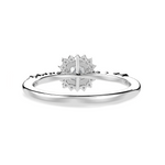 Load image into Gallery viewer, 50-Pointer Cushion Cut Solitaire Halo Diamond Shank Platinum Ring JL PT 1249-A
