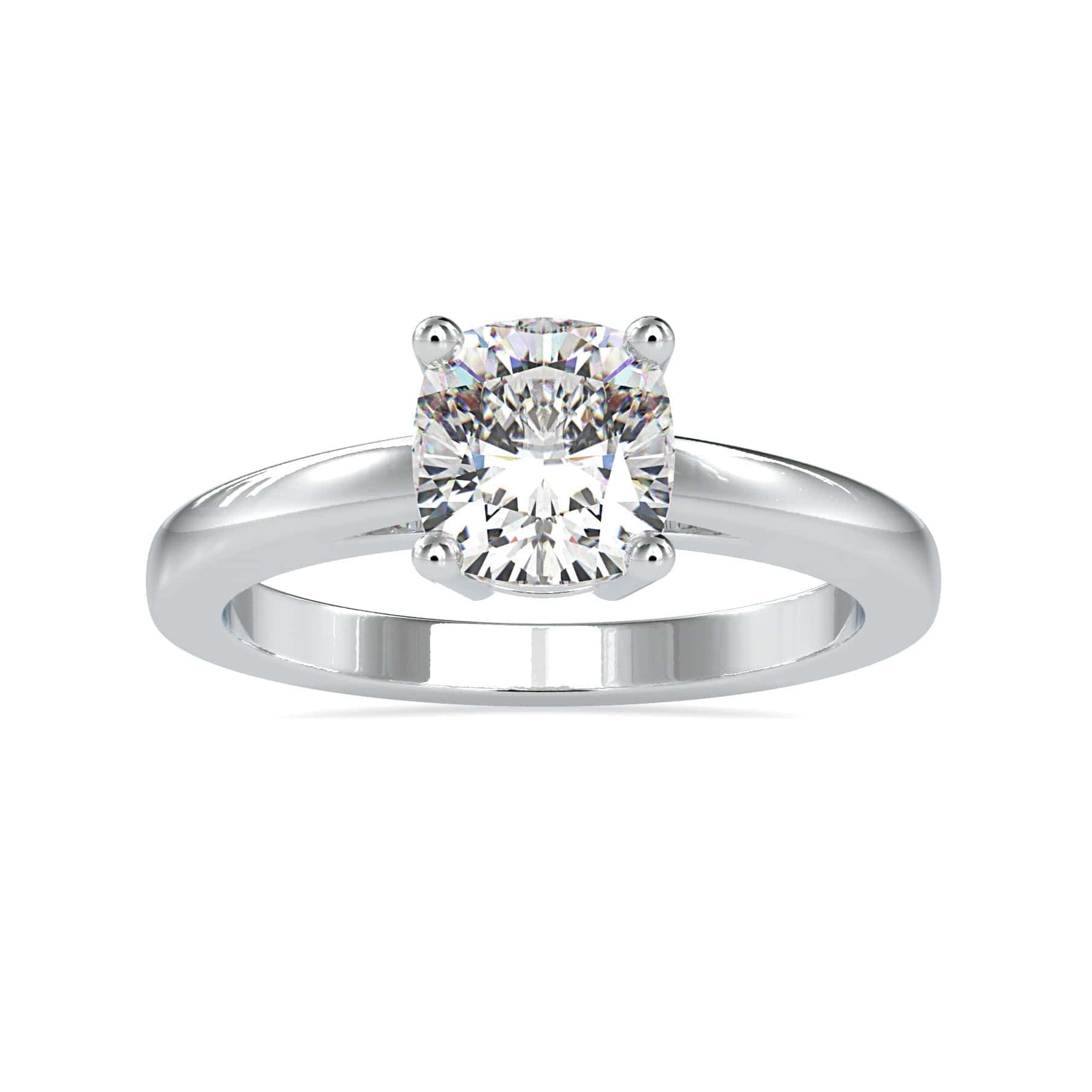 50-Pointer Cushion Cut Solitaire Platinum Ring JL PT 0175-A