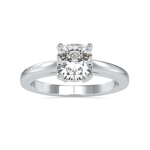 50-Pointer Cushion Cut Solitaire Platinum Ring JL PT 0175-A