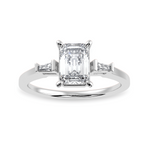 Load image into Gallery viewer, 30-Pointer Emerald Cut Solitaire Baguette Diamond Accents Platinum Ring JL PT 1124
