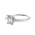 Load image into Gallery viewer, 30-Pointer Emerald Cut Solitaire Baguette Diamond Accents Platinum Ring JL PT 1124
