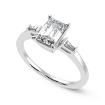 Load image into Gallery viewer, 30-Pointer Emerald Cut Solitaire Baguette Diamond Accents Platinum Ring JL PT 1124
