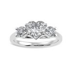 Load image into Gallery viewer, 30-Pointer Heart Cut Solitaire Diamond Accents Platinum Ring JL PT 1233
