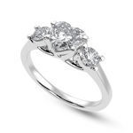 Load image into Gallery viewer, 30-Pointer Heart Cut Solitaire Diamond Accents Platinum Ring JL PT 1233

