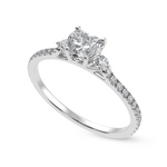 Load image into Gallery viewer, 70-Pointer Heart Cut Solitaire Diamond Accents Shank Platinum Ring JL PT 1243-B
