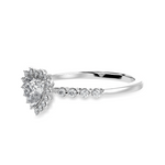Load image into Gallery viewer, 30-Pointer Heart Cut Solitaire Halo Diamond Shank Platinum Ring JL PT 1251
