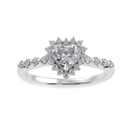 Load image into Gallery viewer, 30-Pointer Heart Cut Solitaire Halo Diamond Shank Platinum Ring JL PT 1251
