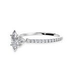 Load image into Gallery viewer, 50-Pointer Marquise Cut Solitaire Diamond Accents Shank Platinum Ring JL PT 1246-A
