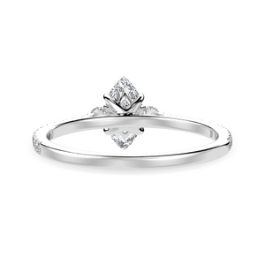 50-Pointer Marquise Cut Solitaire Diamond Accents Shank Platinum Ring JL PT 1246-A