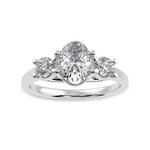 Load image into Gallery viewer, 50-Pointer Oval Cut Solitaire Diamond Accents Platinum Ring JL PT 1234-A
