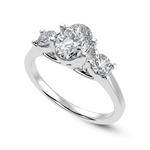 Load image into Gallery viewer, 50-Pointer Oval Cut Solitaire Diamond Accents Platinum Ring JL PT 1234-A
