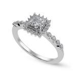 Load image into Gallery viewer, 30-Pointer Princess Cut Solitaire Halo Diamond Shank Platinum Ring JL PT 1248
