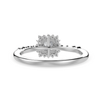 Load image into Gallery viewer, 30-Pointer Princess Cut Solitaire Halo Diamond Shank Platinum Ring JL PT 1248
