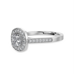 Load image into Gallery viewer, 30-Pointer Princess Cut Solitaire Halo Diamond Shank Platinum Ring JL PT 1331
