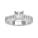Load image into Gallery viewer, 50-Pointer Princess Cut Solitaire Platinum Diamond Shank Ring JL PT 0057
