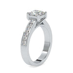 Load image into Gallery viewer, 1-Carat Princess Cut Solitaire Platinum Diamond Shank Ring JL PT 0057-C
