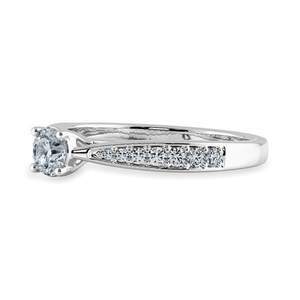 70-Pointer Princess Cut Solitaire Diamond Shank Platinum Ring JL PT 1285-B