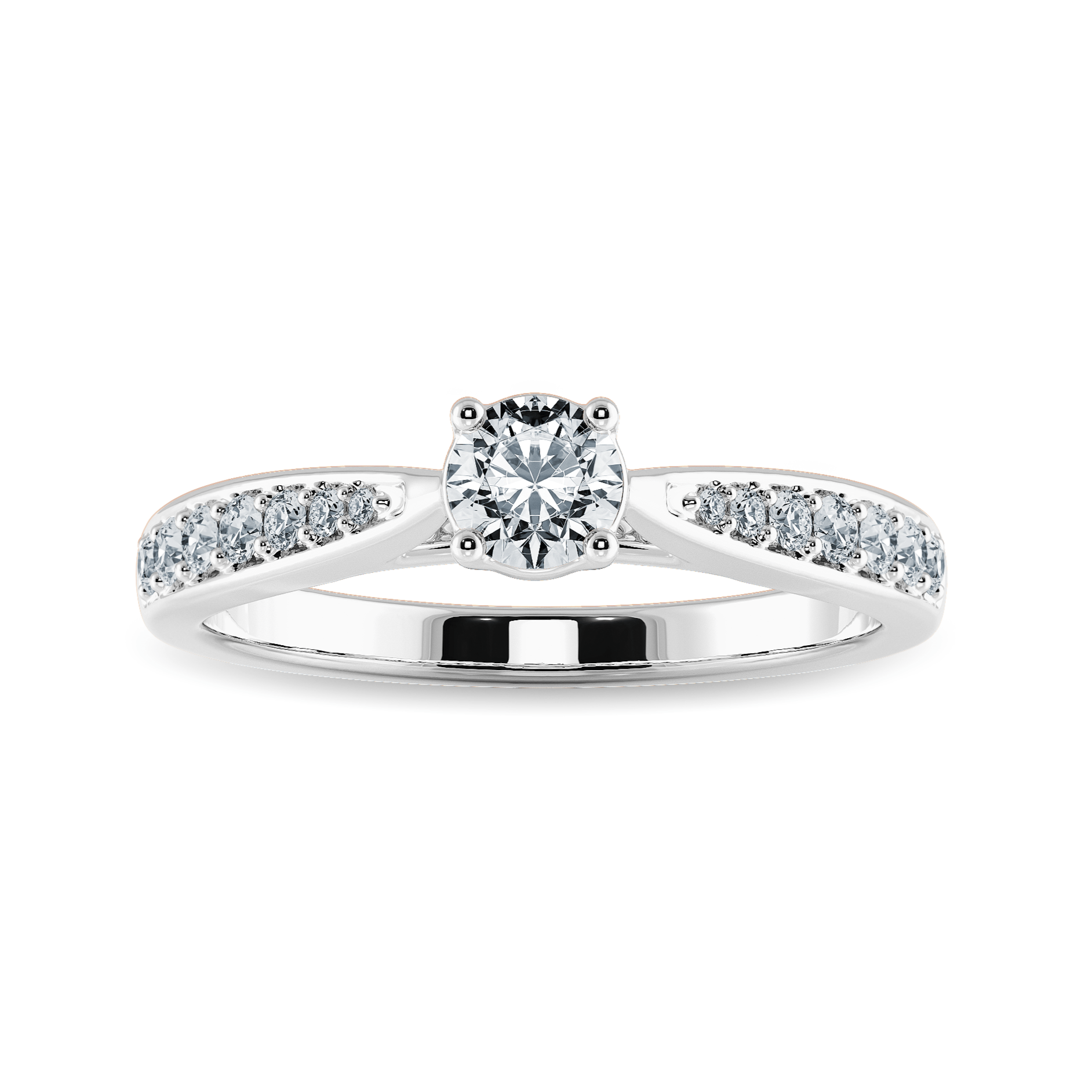 70-Pointer Solitaire Diamond Shank Platinum Ring JL PT 1286-B