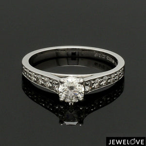 70-Pointer Solitaire Diamond Shank Platinum Ring JL PT 1324-B