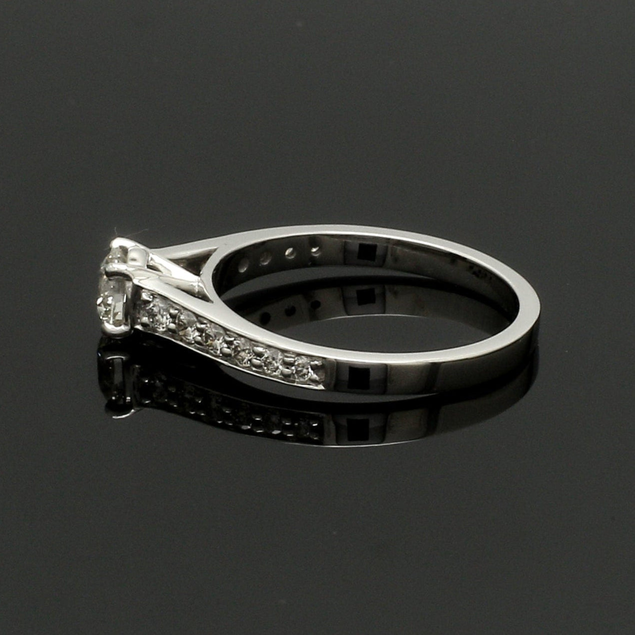 1-Carat Lab Grown Solitaire Diamond Shank Platinum Engagement Ring JL PT LG 1324