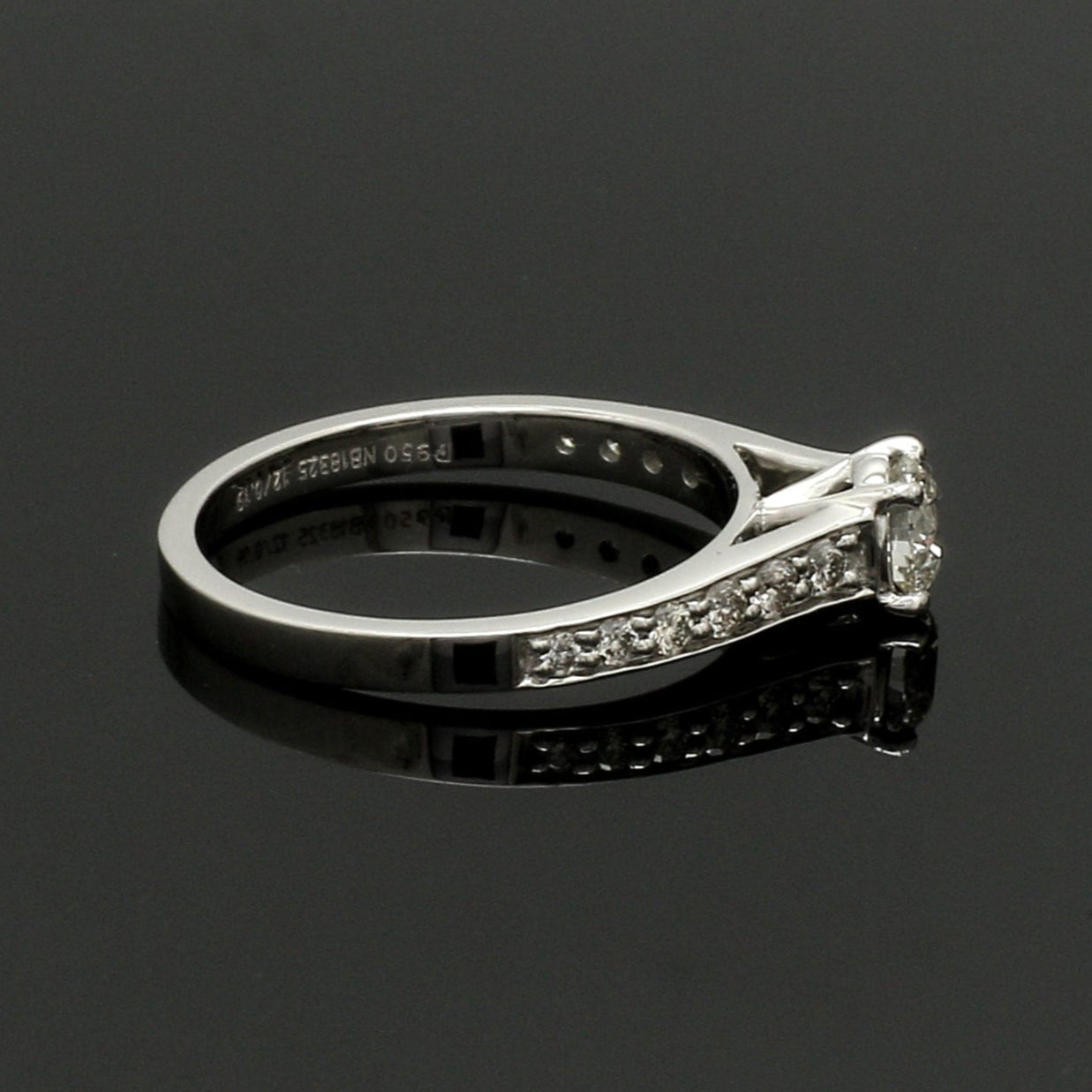 70-Pointer Solitaire Diamond Shank Platinum Ring JL PT 1324-B
