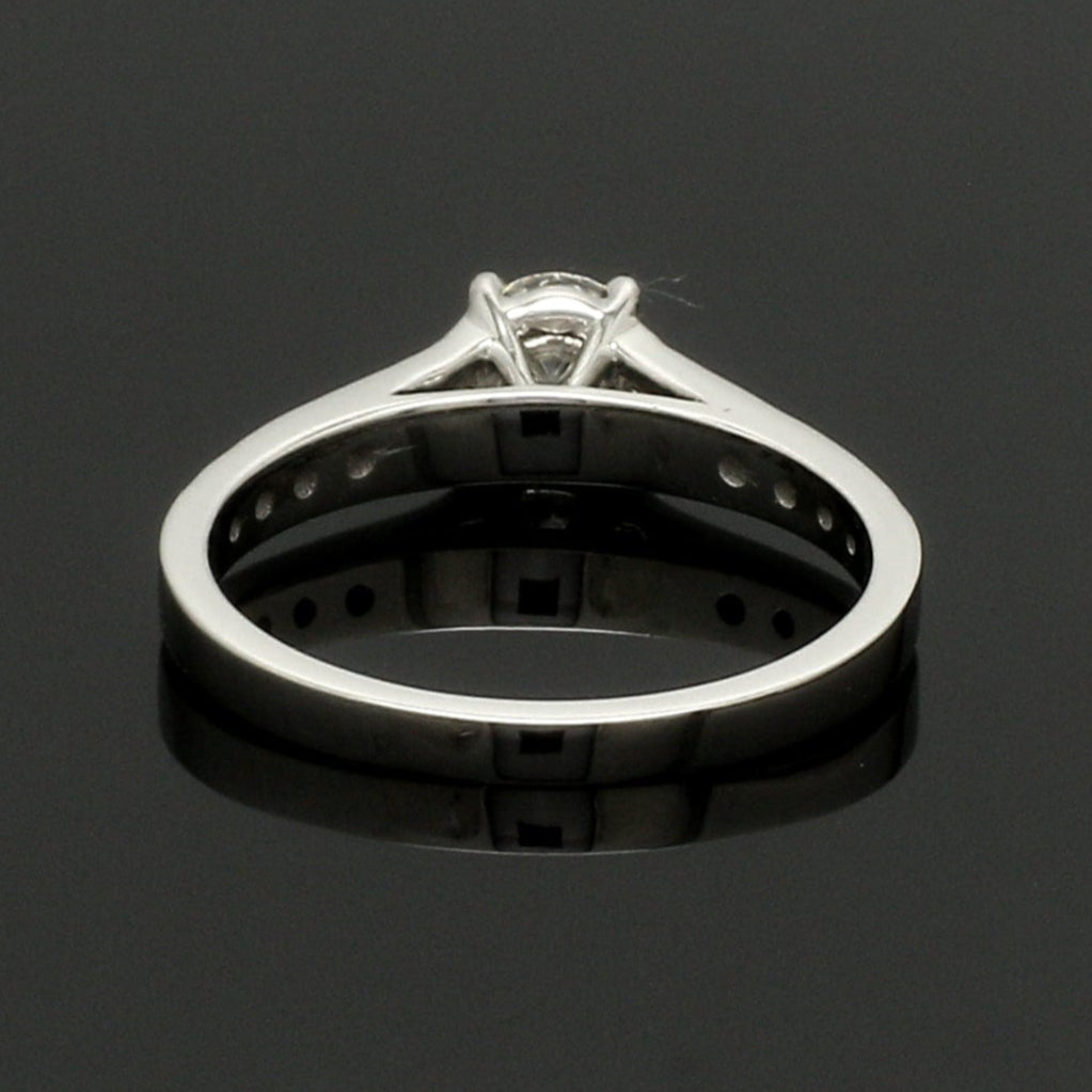 1-Carat Lab Grown Solitaire Diamond Shank Platinum Engagement Ring JL PT LG 1324