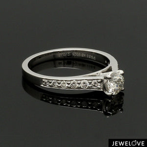 70-Pointer Solitaire Diamond Shank Platinum Ring JL PT 1324-B