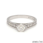Load image into Gallery viewer, 70-Pointer Solitaire Diamond Shank Platinum Ring JL PT 1324-B
