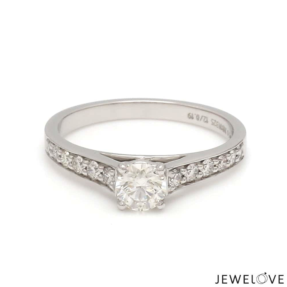1-Carat Lab Grown Solitaire Diamond Shank Platinum Engagement Ring JL PT LG 1324