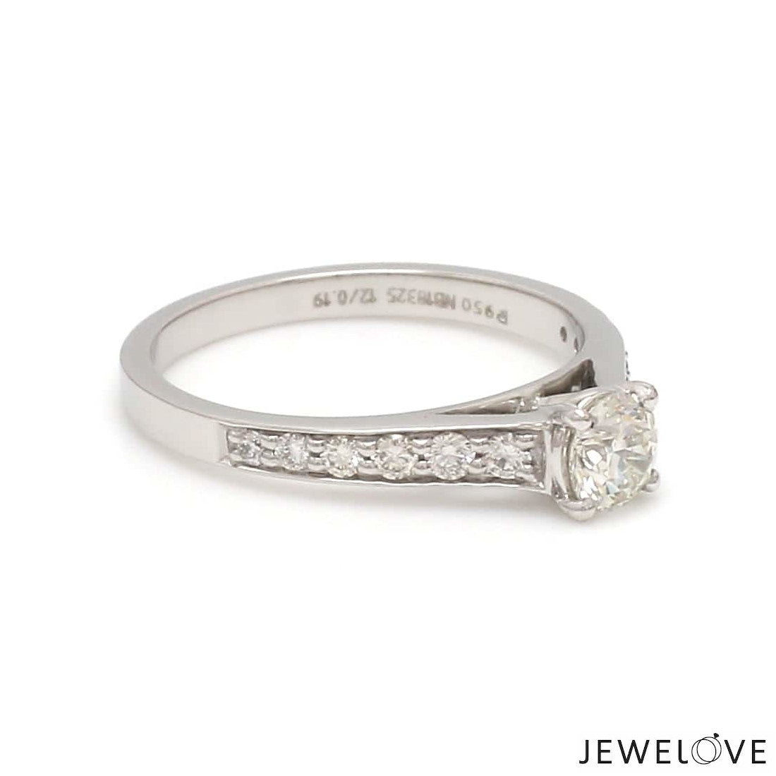 70-Pointer Solitaire Diamond Shank Platinum Ring JL PT 1324-B