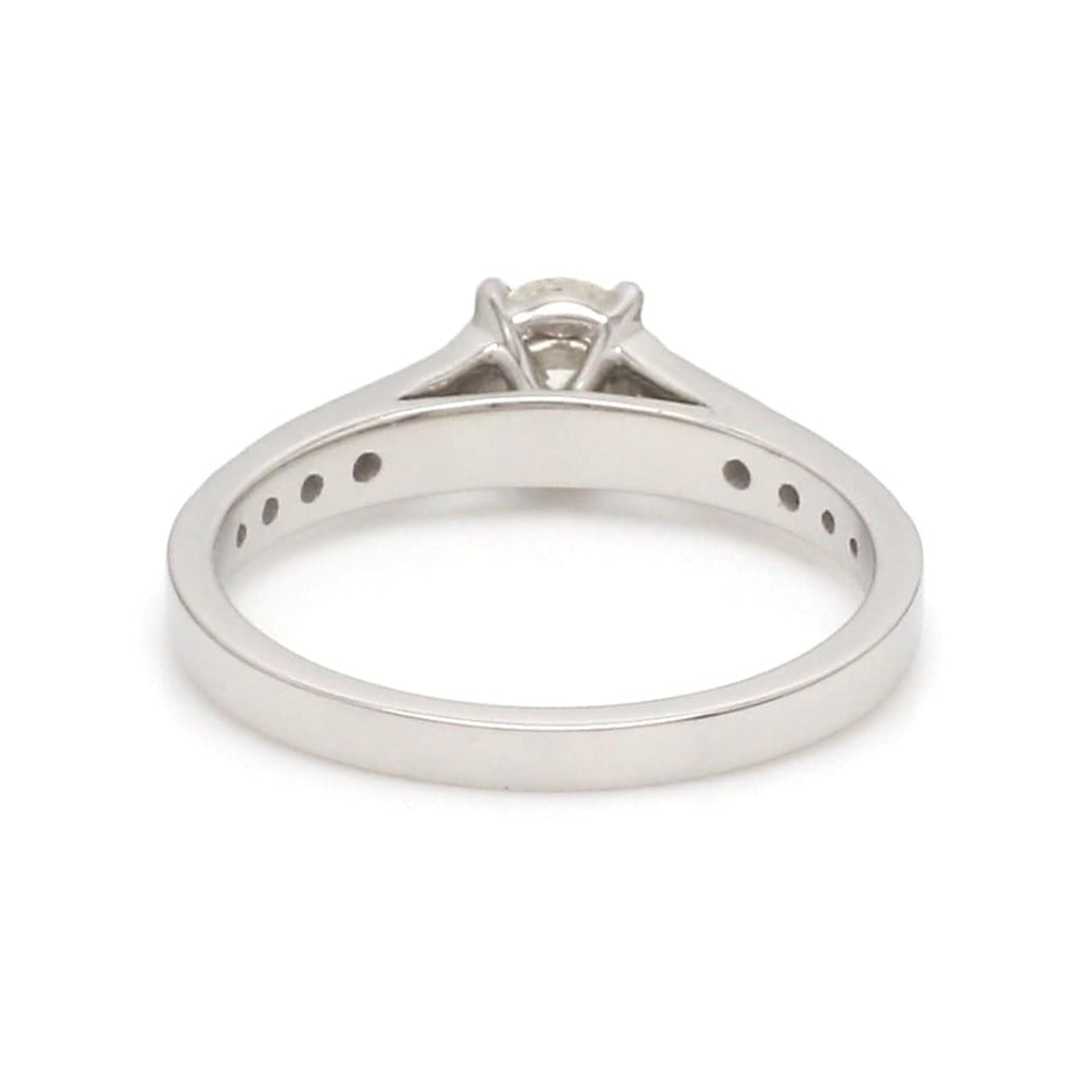 1-Carat Lab Grown Solitaire Diamond Shank Platinum Engagement Ring JL PT LG 1324