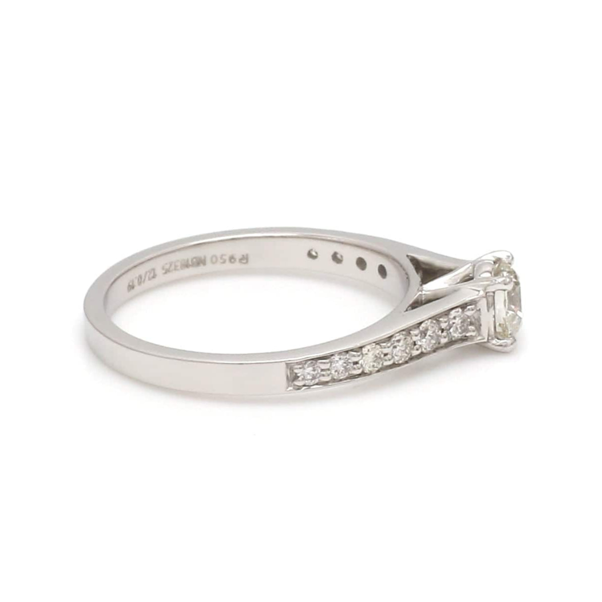 1-Carat Lab Grown Solitaire Diamond Shank Platinum Engagement Ring JL PT LG 1324