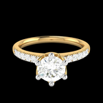 Load image into Gallery viewer, 50-Pointer Solitaire Diamond Shank Yellow Gold Ring JL AU G 105Y-A
