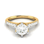 Load image into Gallery viewer, 2-Carat Lab Grown Solitaire Diamond Shank Yellow Gold Ring JL AU LG G 105Y-E
