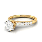 Load image into Gallery viewer, 1-Carat Solitaire Diamond Shank Yellow Gold Ring JL AU G 105Y-C
