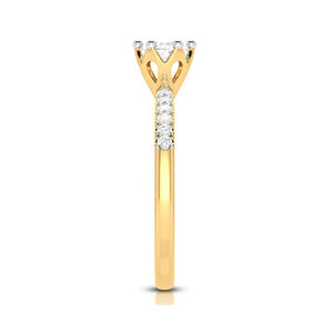 2-Carat Lab Grown Solitaire Diamond Shank Yellow Gold Ring JL AU LG G 105Y-E