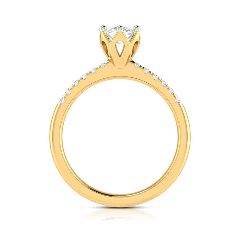 50-Pointer Solitaire Diamond Shank Yellow Gold Ring JL AU G 105Y-A