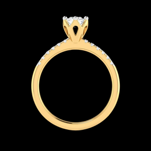 70-Pointer Lab Grown Solitaire Diamond Shank Yellow Gold Ring JL AU LG G 105Y-B