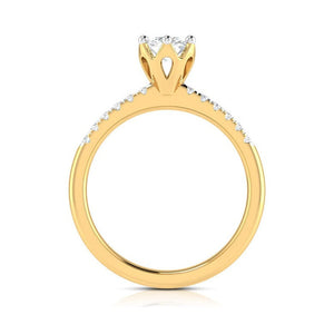 70-Pointer Lab Grown Solitaire Diamond Shank Yellow Gold Ring JL AU LG G 105Y-B